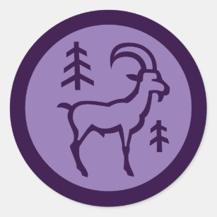 Sticker Rond Symbole zodiaque de Capricorne