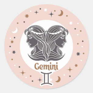 Sticker Rond SYMBOLE Zodiaque Gemini