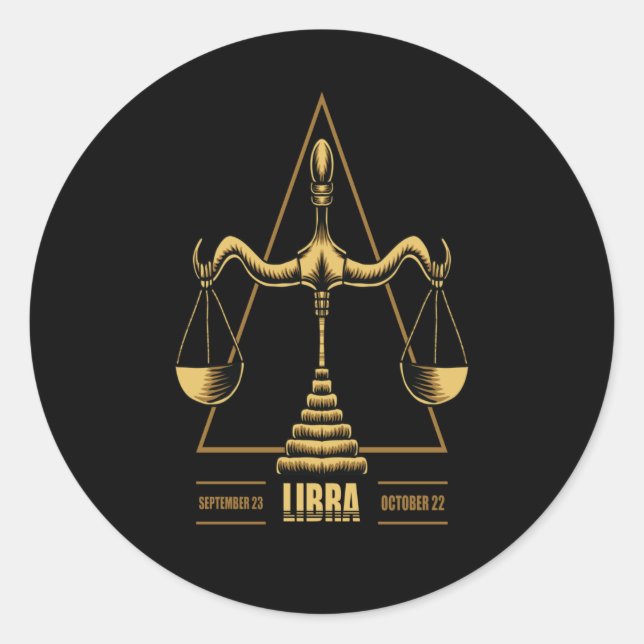 Sticker Rond SYMBOLE Zodiaque Libra (Devant)