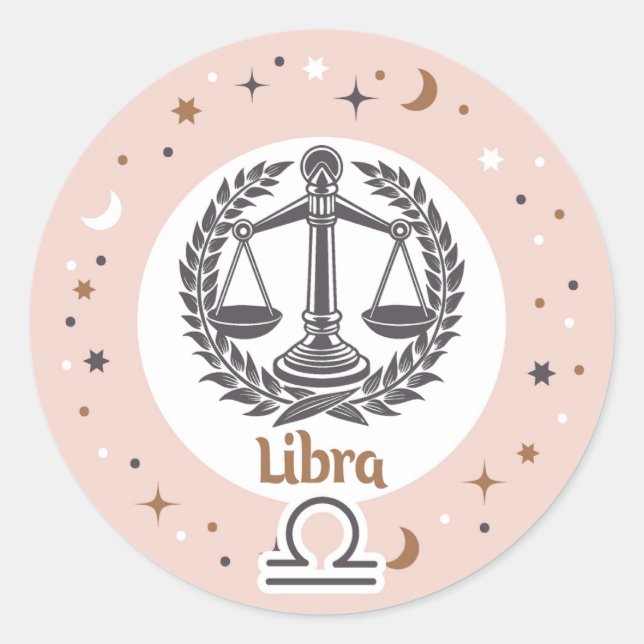 Sticker Rond SYMBOLE Zodiaque Libra (Devant)