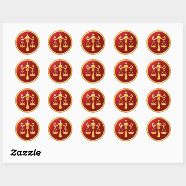 Sticker Rond SYMBOLE Zodiaque Libra (Feuille)
