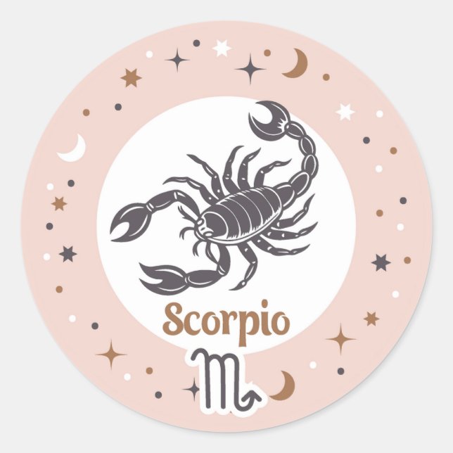 Sticker Rond SYMBOLE Zodiaque Scorpio (Devant)