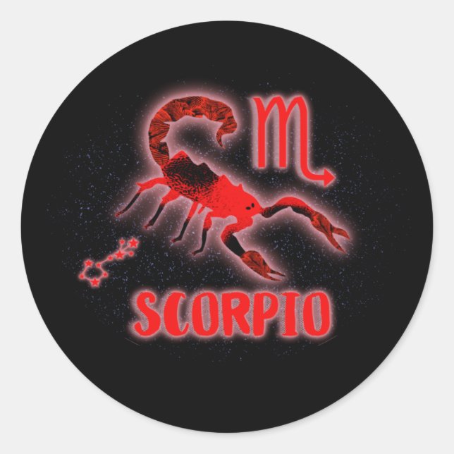 Sticker Rond Symbole zodiaque Scorpio (Devant)