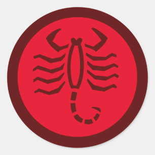 Sticker Rond SYMBOLE Zodiaque Scorpio Rouge