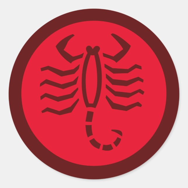 Sticker Rond SYMBOLE Zodiaque Scorpio Rouge (Devant)