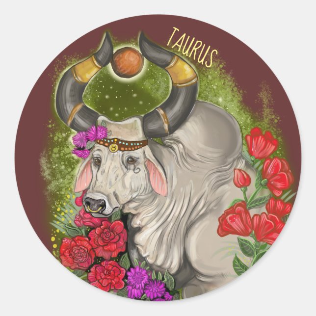 Sticker Rond SYMBOLE Zodiaque Taurus (Devant)