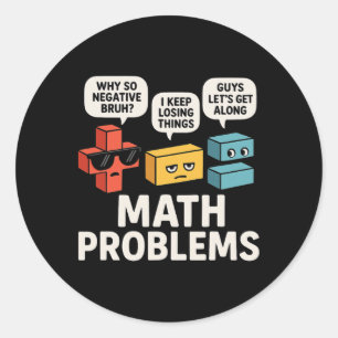 Sticker Rond Symboles de problèmes mathématiques Prof de maths