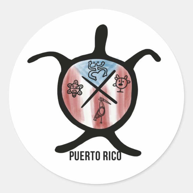 Sticker Rond Symboles de taïnos (Devant)