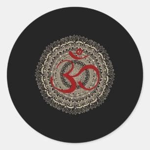 Sticker Rond Symboles de yoga par Mona Om Yoga Ohm Méditation h