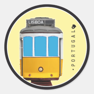 Sticker Rond Symboles du Portugal - Tramway de Lisbonne