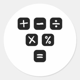 Sticker Rond Symboles mathématiques Signes mathématiques