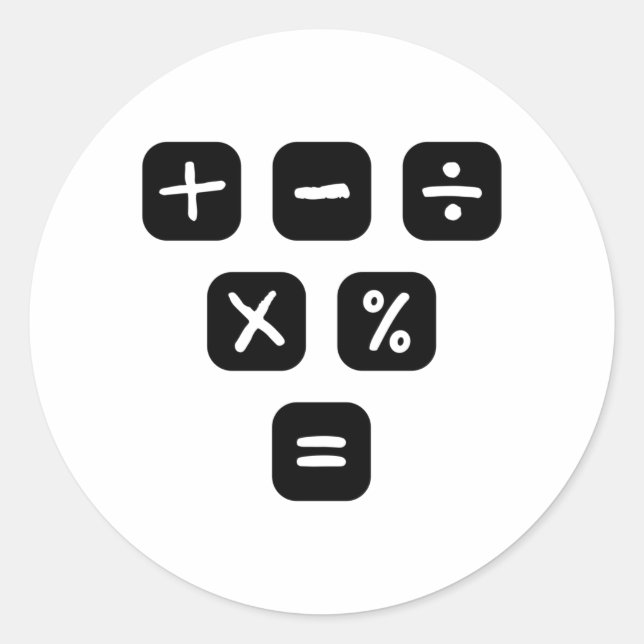 Sticker Rond Symboles mathématiques Signes mathématiques (Devant)