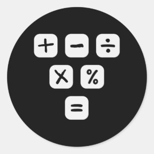 Sticker Rond Symboles mathématiques Signes mathématiques