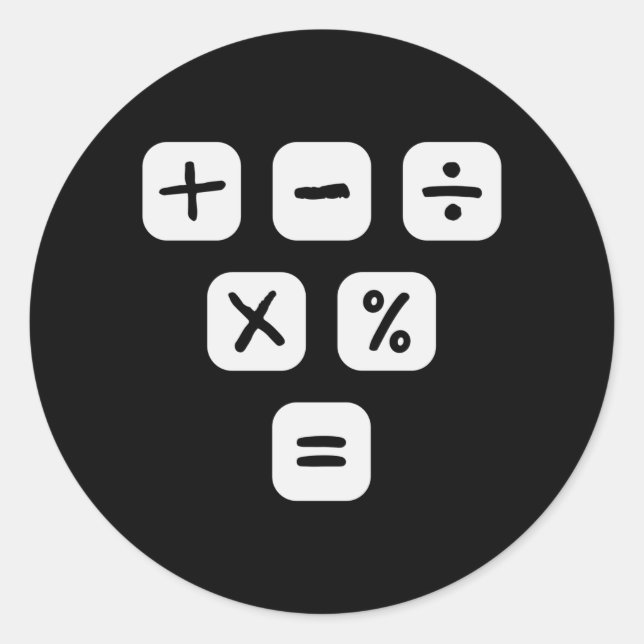 Sticker Rond Symboles mathématiques Signes mathématiques (Devant)