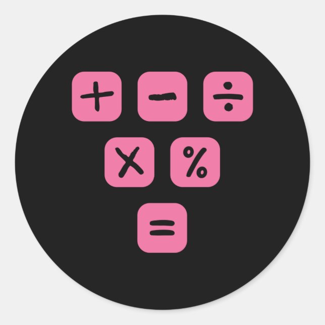 Sticker Rond Symboles mathématiques Signes mathématiques (Devant)