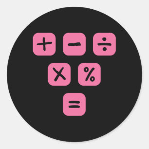 Sticker Rond Symboles mathématiques Signes mathématiques