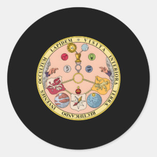 Sticker Rond Symboles secrets Vitriol Rosicrucian Alchimie