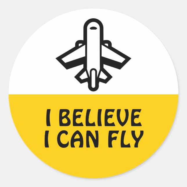 Sticker Rond Symboles simples - AVION / AÉRONEF + vos idées (Devant)