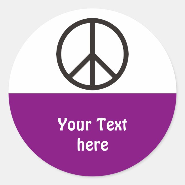 Sticker Rond Symboles simples - PAIX + texte et idées (Devant)