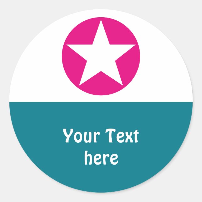 Sticker Rond Symboles simples - point STAR + vos idées (Devant)