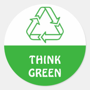 Sticker Rond Symboles simples - RECYCLER TRIANGLE + vos idées