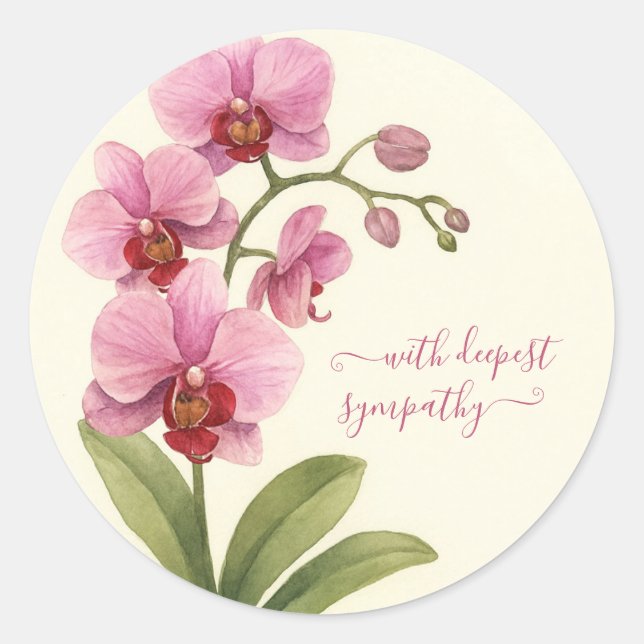 Sticker Rond Sympathie Vintage d'aquarelle personnalisée (Devant)