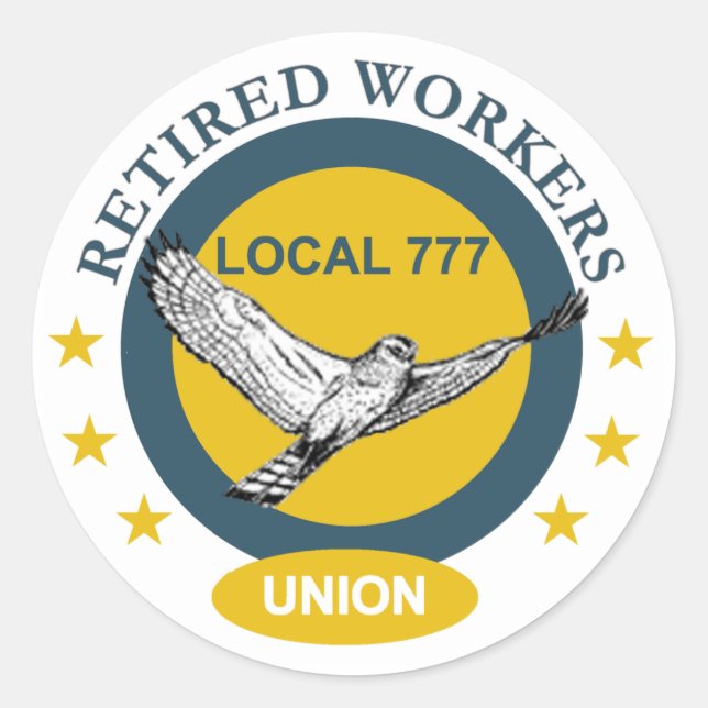 Sticker Rond Syndicat des travailleurs retraités (Devant)