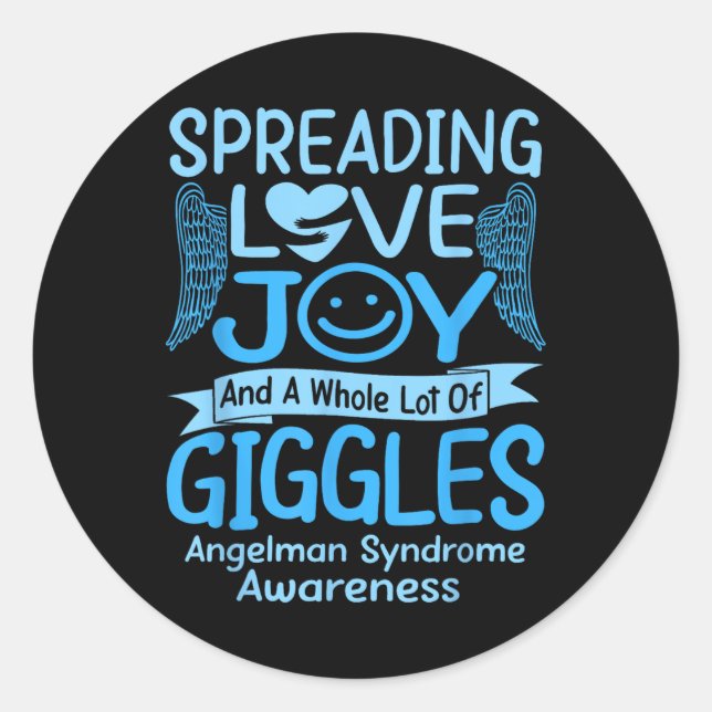 Sticker Rond Syndrome d'Angelman, Petit (Devant)