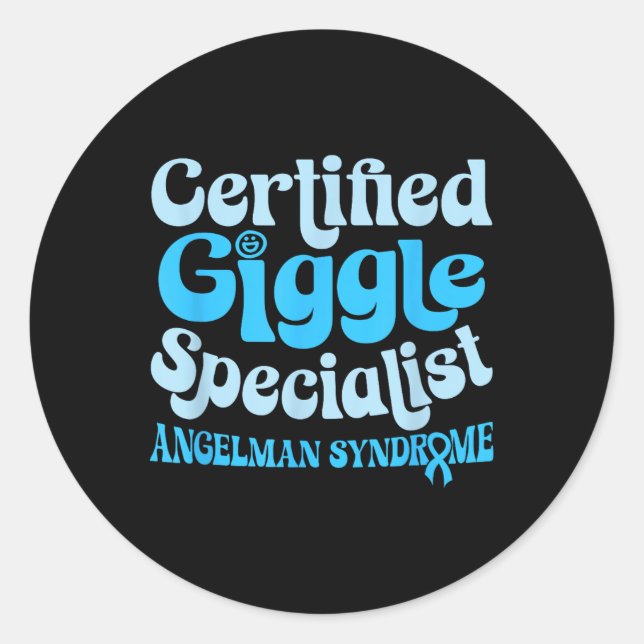 Sticker Rond Syndrome d'Angelman, Petit, Noir (Devant)