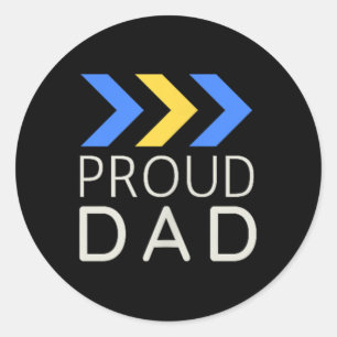 Sticker Rond Syndrome de Down - Chemise Papa - Syndrome de Down