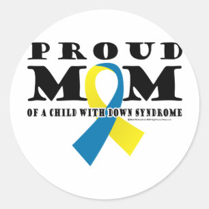 Sticker Rond Syndrome de Down Fier Maman