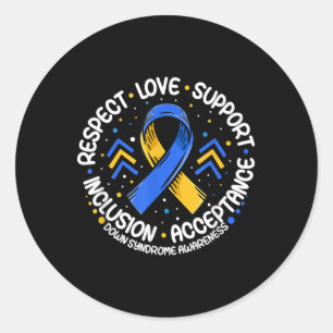 Sticker Rond Syndrome de Down Respect de la chemise Support Syn