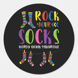 Sticker Rond Syndrome de Down Rock Your Socks Sensibilisation H