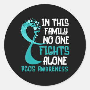 Sticker Rond Syndrome De L'Oveur Polykystique Pcos Turquoise Ri