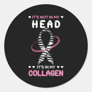 Sticker Rond Syndrome d'Ehlers Danlos Bande Zébrée Noire Et Bla