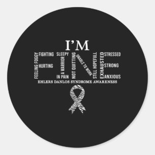 Sticker Rond Syndrome d'Ehlers Danlos Eds de qualité Ruban Zèbr