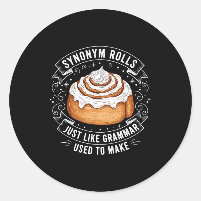 Sticker Rond Synonym Rolls Just Like Grammar Used To Make Engli (Devant)