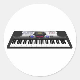 Sticker Rond Synthèse du clavier moderne : modèle 3D :