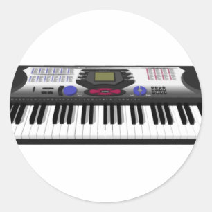 Sticker Rond Synthèse du clavier moderne : modèle 3D :