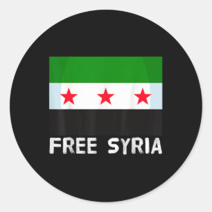 Sticker Rond Syrie Libre Fière Syrienne Vintage Drapeau Carnet