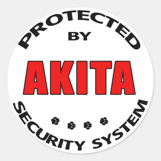 Sticker Rond Système de sécurité Akita (Devant)