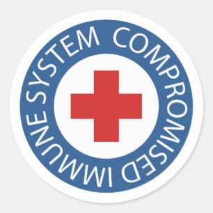 Sticker Rond Système immunitaire mixte bleu-rouge