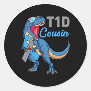Sticker Rond T1d Cousin Type 1 Mois de sensibilisation au diabè