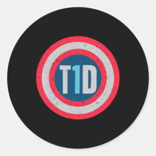 Sticker Rond T1d Diabétique Type 1 Sensibilisation au diabète H