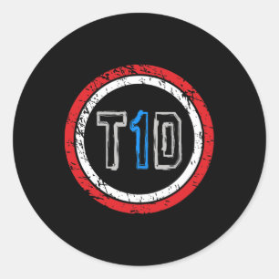 Sticker Rond T1d Emblème Sensibilisation au diabète de type 1