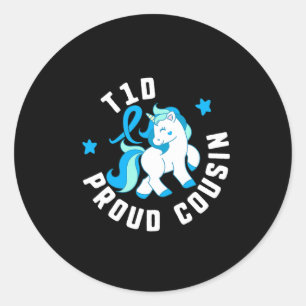 Sticker Rond T1d Fière Cousine Diabète T1 Sensibilisation Cute