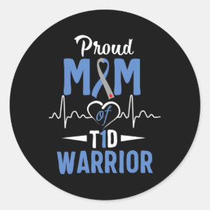 Sticker Rond T1d Fière Maman Diabète Sensibilisation Type 1 Ins