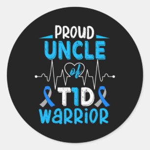 Sticker Rond T1d Fière Oncle Diabète Sensibilisation Type 1 Ins
