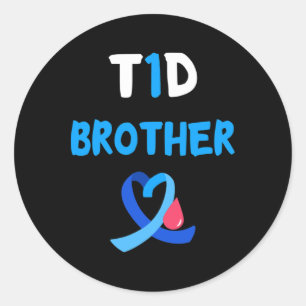Sticker Rond T1d Frère guerrier Équipe de sensibilisation au di