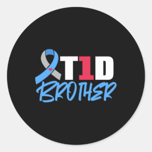 Sticker Rond T1d Frère Type 1 Sensibilisation au diabète Frère